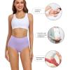 image:imagewirarpa Womens Cotton Underwear High Waisted Ladies Panties Full Coverage Briefs 4 Pack Regular amp Plus SizePastel YellowShell Pink Quartz Pink Lilac  Set 18