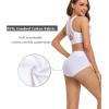 image:imagewirarpa Womens Cotton Underwear High Waisted Ladies Panties Full Coverage Briefs 4 Pack Regular amp Plus SizeWhite  Set 23