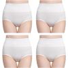 image:imagewirarpa Womens Cotton Underwear High Waisted Ladies Panties Full Coverage Briefs 4 Pack Regular amp Plus SizeWhite  Set 23