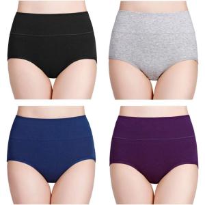 image:imagewirarpa Womens Cotton Underwear High Waisted Ladies Panties Full Coverage Briefs 4 Pack Regular amp Plus SizeAssorted  Set 2