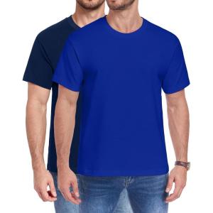image:imagewirarpa Mens TShirts 100 Cotton Crewneck Short Sleeve Tees Casual Plain Mens T ShirtsNavyBright Blue