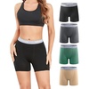image:imagewirarpa Womens Boxer Briefs Cotton Underwear Anti Chafing Boy Shorts Panties 55 Inseam 4 PackBlackDark GrayGreenNude