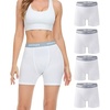 image:imagewirarpa Womens Boxer Briefs Cotton Underwear Anti Chafing Boy Shorts Panties 55 Inseam 4 PackWhite