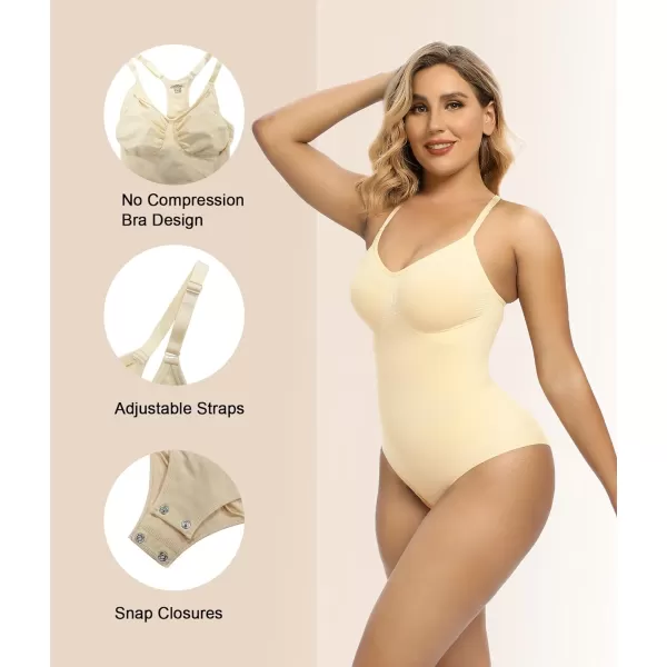 SHAPERX Bodysuit for Women Tummy Control Shapewear Racerback Seamless Sculpting Body Shaper Tank Top