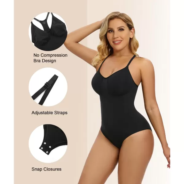 SHAPERX Bodysuit for Women Tummy Control Shapewear Racerback Seamless Sculpting Body Shaper Tank Top