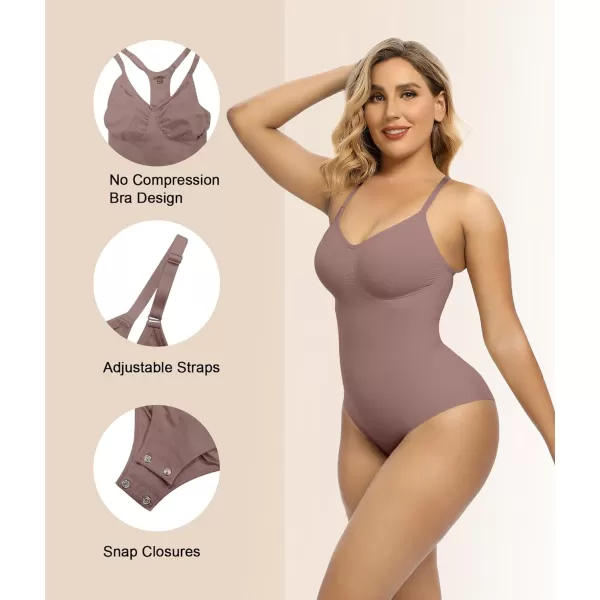 SHAPERX Bodysuit for Women Tummy Control Shapewear Racerback Seamless Sculpting Body Shaper Tank Top
