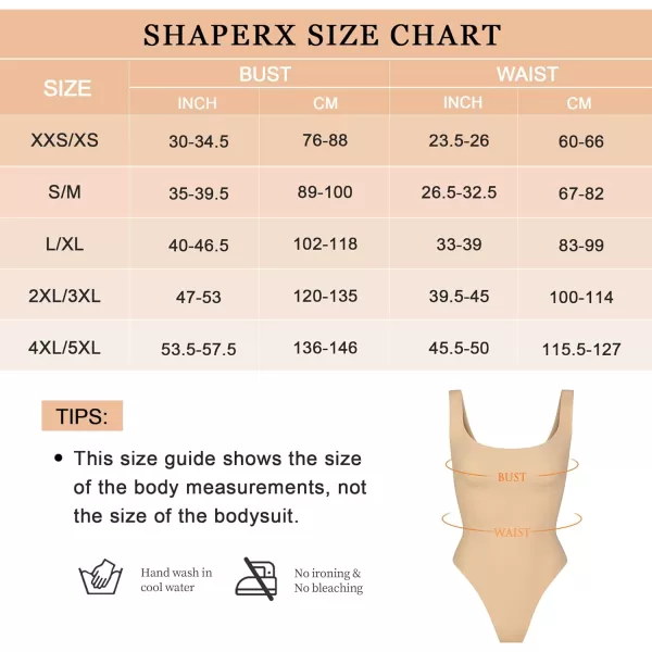 SHAPERX Bodysuit for Women Tummy Control Shapewear Scoop Neck Sculpting Thong Body Shaper Tank Top