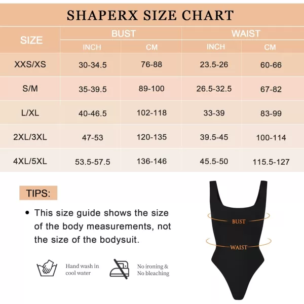 SHAPERX Bodysuit for Women Tummy Control Shapewear Scoop Neck Sculpting Thong Body Shaper Tank Top