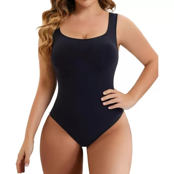 SHAPERX Bodysuit for Women Tummy Control Shapewear Scoop Neck Sculpting Thong Body Shaper Tank Top