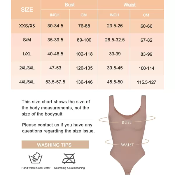 SHAPERX Bodysuit for Women Tummy Control Shapewear Scoop Neck Sculpting Thong Body Shaper Tank Top
