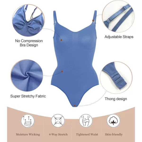 SHAPERX Bodysuit for Women Tummy Control Shapewear Seamless Sculpting Thong Body Shaper Tank Top