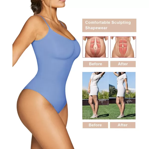 SHAPERX Bodysuit for Women Tummy Control Shapewear Seamless Sculpting Thong Body Shaper Tank Top