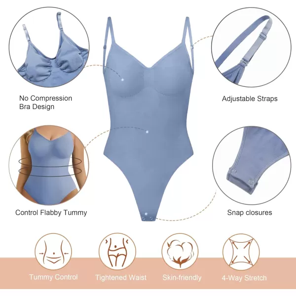 SHAPERX Low Back Bodysuit for Women Tummy Control Shapewear Seamless Sculpting Body Shaper Thong Tank Top
