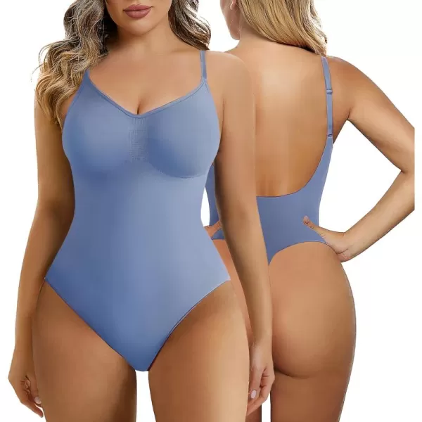 SHAPERX Low Back Bodysuit for Women Tummy Control Shapewear Seamless Sculpting Body Shaper Thong Tank Top