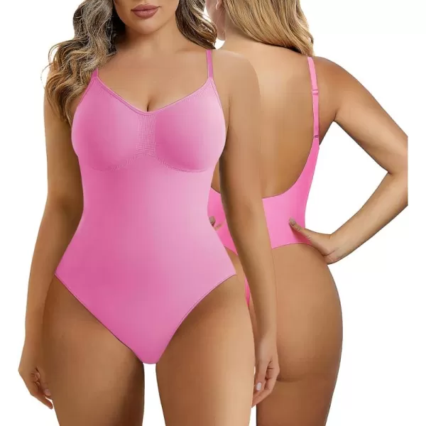 SHAPERX Low Back Bodysuit for Women Tummy Control Shapewear Seamless Sculpting Body Shaper Thong Tank Top