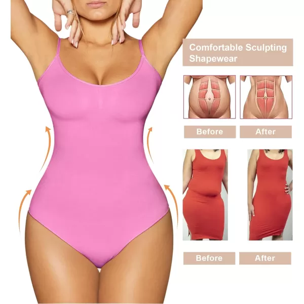 SHAPERX Low Back Bodysuit for Women Tummy Control Shapewear Seamless Sculpting Body Shaper Thong Tank Top