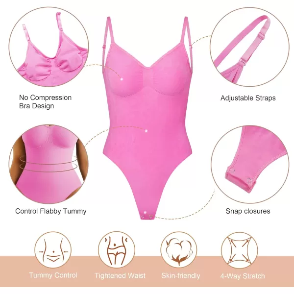 SHAPERX Low Back Bodysuit for Women Tummy Control Shapewear Seamless Sculpting Body Shaper Thong Tank Top
