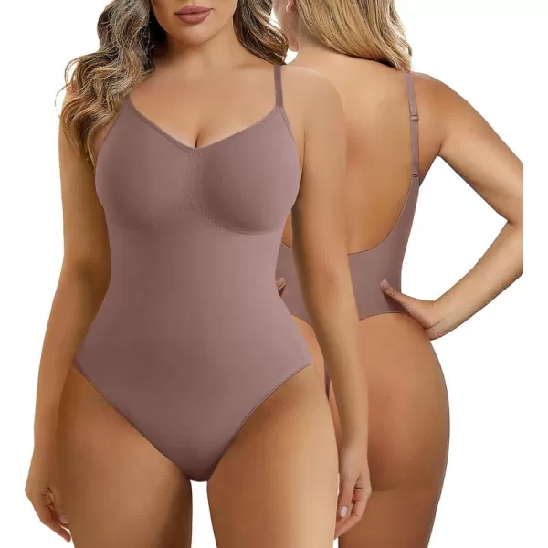 SHAPERX Low Back Bodysuit for Women Tummy Control Shapewear Seamless Sculpting Body Shaper Thong Tank Top