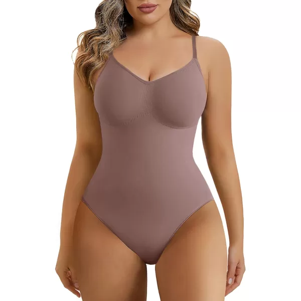 SHAPERX Low Back Bodysuit for Women Tummy Control Shapewear Seamless Sculpting Body Shaper Thong Tank Top
