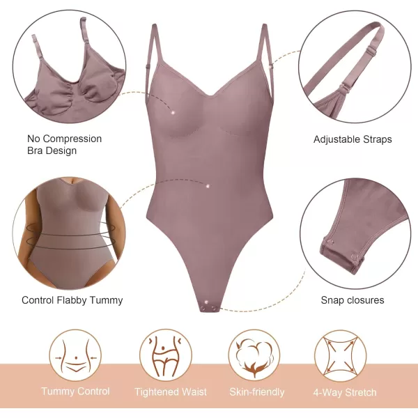 SHAPERX Low Back Bodysuit for Women Tummy Control Shapewear Seamless Sculpting Body Shaper Thong Tank Top