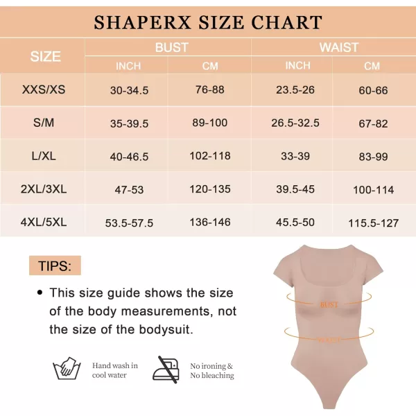 SHAPERX Seamless Short Sleeve Bodysuit for Women Tummy Control Shapewear Thong Sculpting Body Shaper