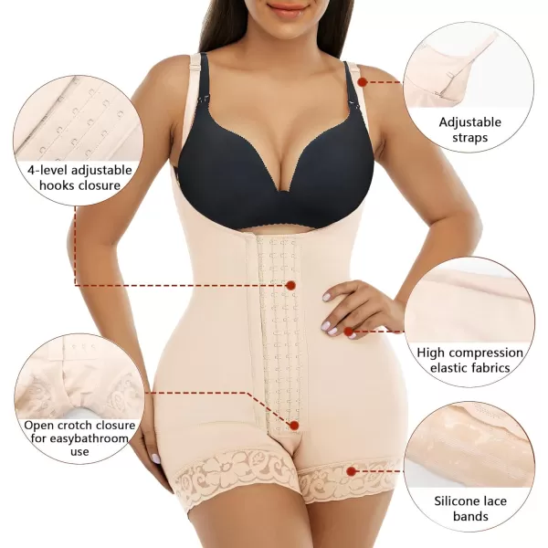SHAPERX Shapewear Tummy Control Fajas Colombianas High Compression Body Shaper for Women Butt Lifter Thigh Slimmer