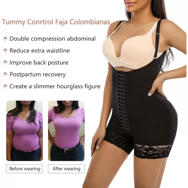SHAPERX Shapewear Tummy Control Fajas Colombianas High Compression Body Shaper for Women Butt Lifter Thigh Slimmer