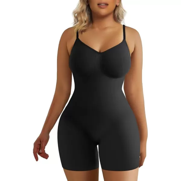 SHAPERX Shapewear for Women Tummy Control Bodysuit Mid Thigh Butt Lifter Body Shaper Shorts