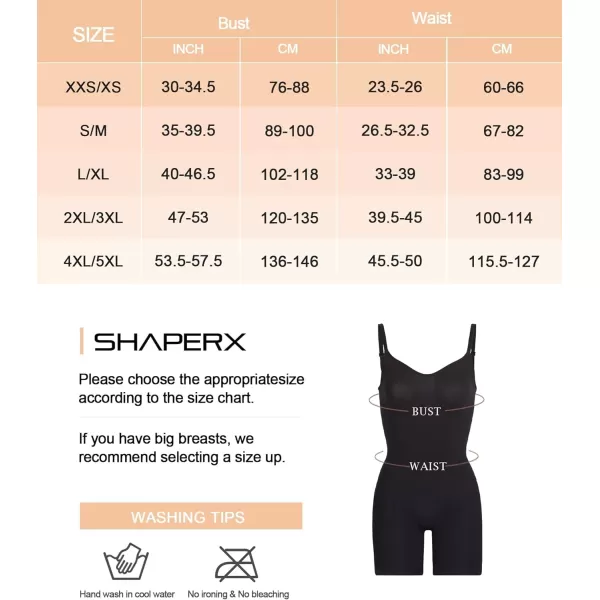 SHAPERX Shapewear for Women Tummy Control Bodysuit Mid Thigh Butt Lifter Body Shaper Shorts