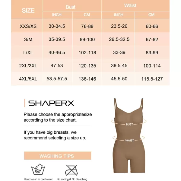 SHAPERX Shapewear for Women Tummy Control Bodysuit Mid Thigh Butt Lifter Body Shaper Shorts