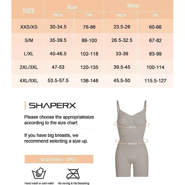 SHAPERX Shapewear for Women Tummy Control Bodysuit Mid Thigh Butt Lifter Body Shaper Shorts