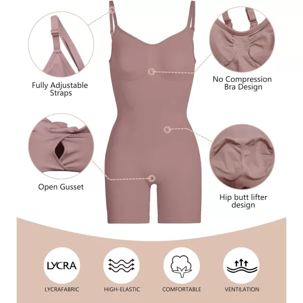 SHAPERX Shapewear for Women Tummy Control Bodysuit Mid Thigh Butt Lifter Body Shaper Shorts