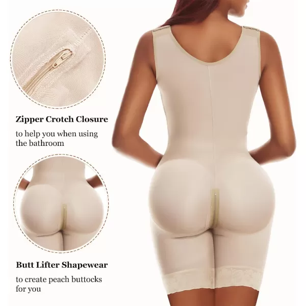 SHAPERX Shapewear for Women Tummy Control Fajas Colombianas Body Shaper Butt Lifter Thigh Slimmer Shorts)