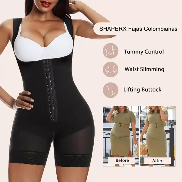 SHAPERX Shapewear for Women Tummy Control Fajas Colombianas Body Shaper Butt Lifter Thigh Slimmer Shorts)