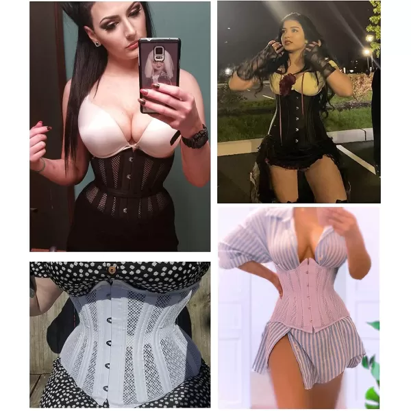 SHAPERX Women 24 Double Steel-Boned Longline Heavy Duty Waist Training Corsets Shaper