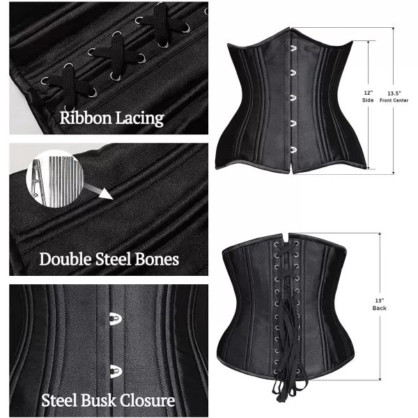 SHAPERX Women 24 Double Steel-Boned Longline Heavy Duty Waist Training Corsets Shaper