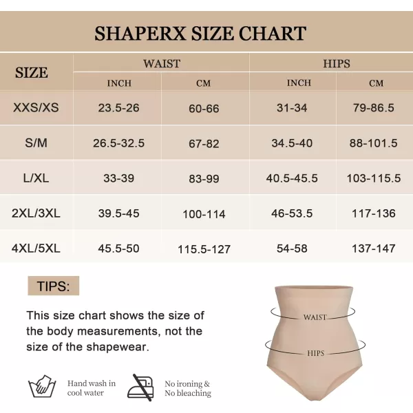 SHAPERX Women's High-Waist Tummy Control Panties - Seamless Butt Lifter Underwear for Sculpted Silhouette