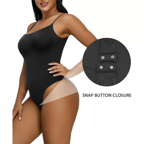 SHAPERX Women's Sleeveless No Compression Bodysuit Square Neck Super Soft Body Suits