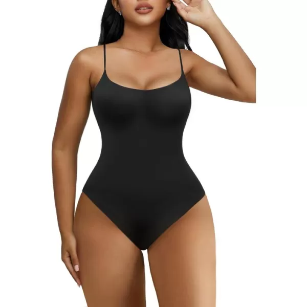 SHAPERX Women's Sleeveless No Compression Bodysuit Square Neck Super Soft Body Suits