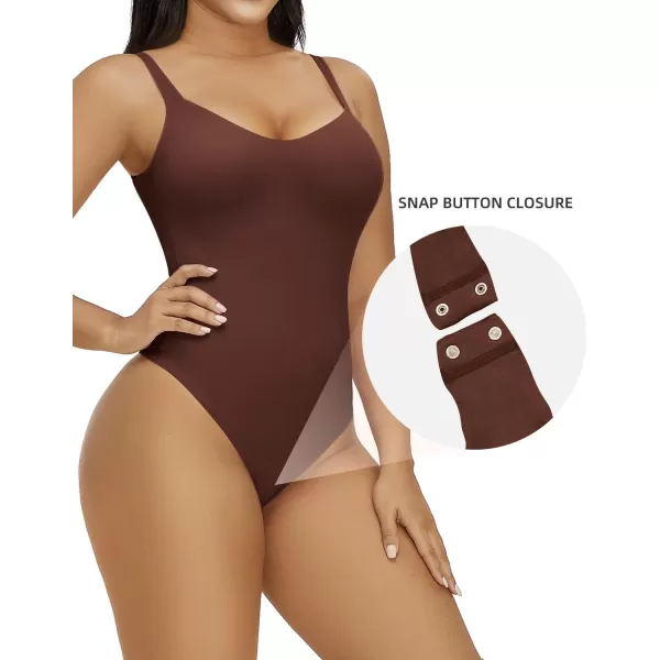 SHAPERX Women's Sleeveless No Compression Bodysuit Square Neck Super Soft Body Suits