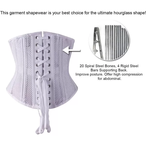 SHAPERX Women's Waist Training Corsets Underbust Heavy Duty 26 Steel Boned Hourglass Silhouette Body Shaper
