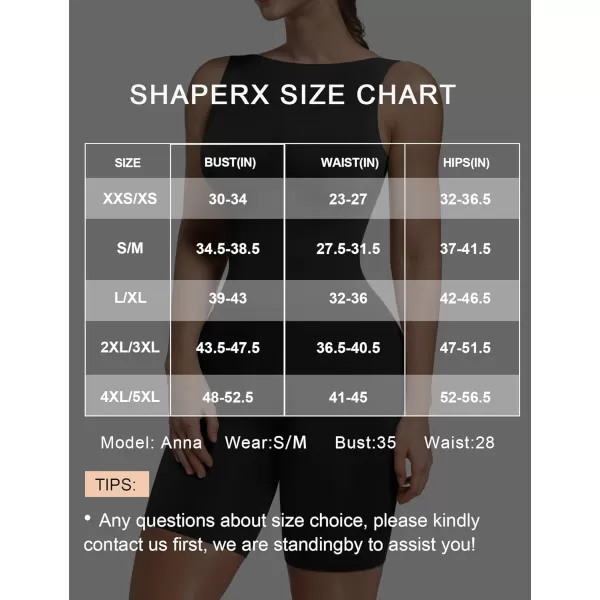 SHAPERX Mid Thigh Jumpsuits for Women Low Back Onesie Seamless Rompers Stretchy Bodycon Outfits
