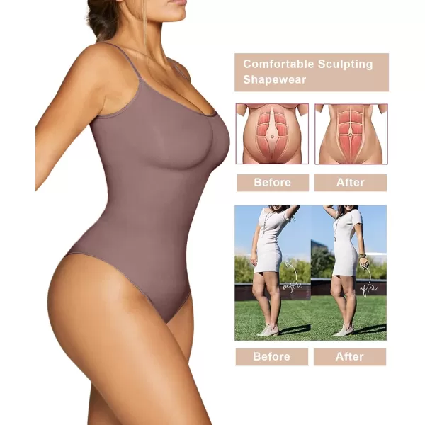 SHAPERX Bodysuit for Women Tummy Control Shapewear Seamless Sculpting Thong Body Shaper Tank Top