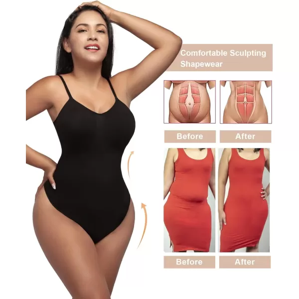 SHAPERX Bodysuit for Women Tummy Control Shapewear Seamless Sculpting Thong Body Shaper Tank Top