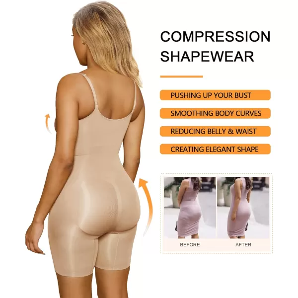 SHAPERX Bodysuit for Women Tummy Control Shapewear Seamless Sculpting Thong Body Shaper Tank Top