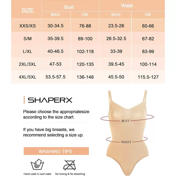 SHAPERX Bodysuit for Women Tummy Control Shapewear Seamless Sculpting Thong Body Shaper Tank Top