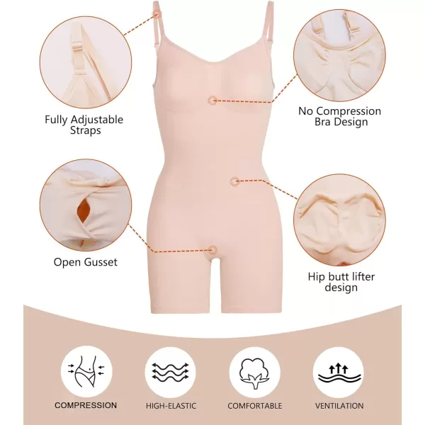 SHAPERX Bodysuit for Women Tummy Control Shapewear Seamless Sculpting Thong Body Shaper Tank Top