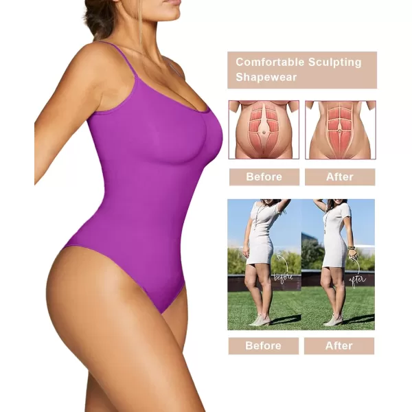 SHAPERX Bodysuit for Women Tummy Control Shapewear Seamless Sculpting Thong Body Shaper Tank Top