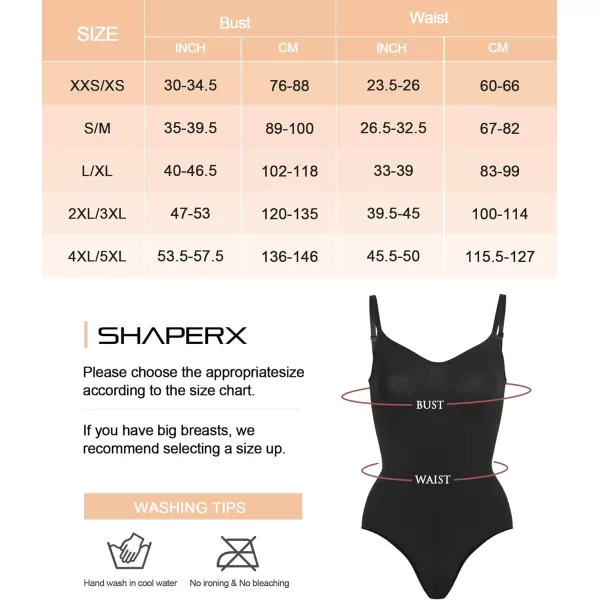 SHAPERX Bodysuit for Women Tummy Control Shapewear Seamless Sculpting Thong Body Shaper Tank Top
