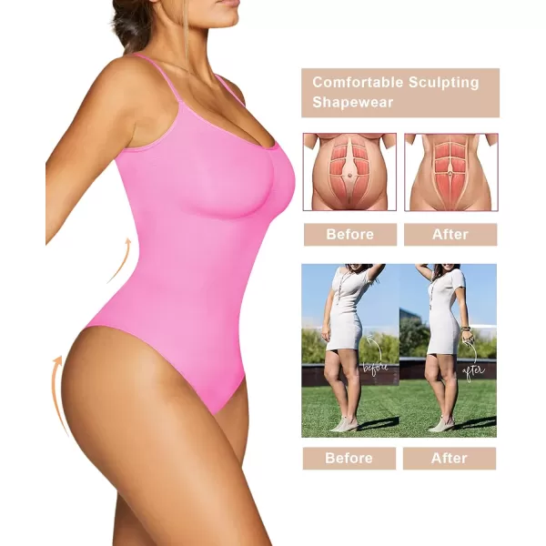 SHAPERX Bodysuit for Women Tummy Control Shapewear Seamless Sculpting Thong Body Shaper Tank Top